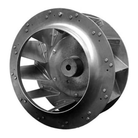 Pem Motors Backward Incline Centrifugal Wheel, Rated 3450 RPM, Riveted, Aluminum, 15in Dia., 5-7/8inW 1515